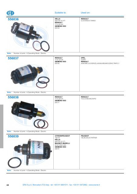 idle control valve 2011/2012