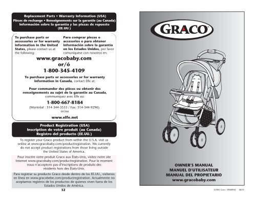 www.gracobaby.com or/Ã³ 1-800-345-4109 - Graco Canada