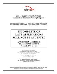 incomplete or late applications will not be accepted - Baton Rouge ...