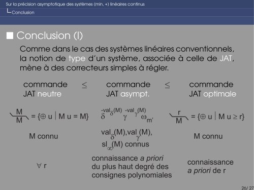 Sur la prÃ©cision asymptotique des systÃ¨mes (min, +) linÃ©aires ... - LIFL