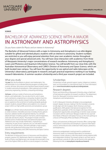 IN AstroNomy ANd AstroPHysICs - Physics and Astronomy