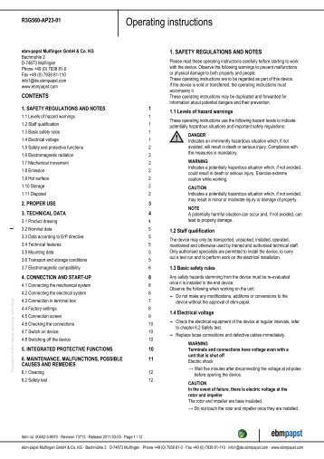 Operating instructions R3G560AP2301 - ebm-papst