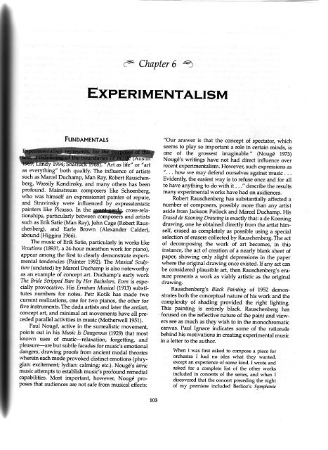 ExpERIMENTALISM - Margaret Noble