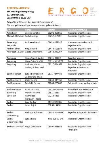 telefon-aktion - Welt Ergo Tag 2012