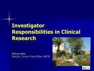 Investigator Responsibilities in Clinical Research - NCI