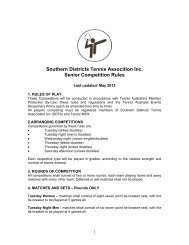 Rule Book - Southern Districts Tennis Association