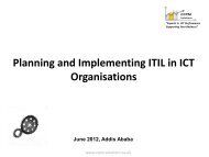 Planning and Implementing ITIL in ICT Organisations - ICTET