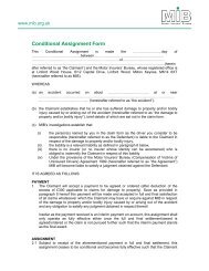 Conditional Assignment Form - the Motor Insurers' Bureau