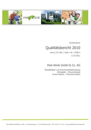 Qualitätsbericht 2010 - Park-Klinik Bad Nauheim