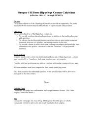 Oregon 4-H Horse Hippology Contest Guidelines - Oregon State 4-H