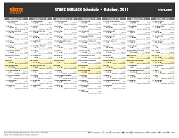 STARZ INBLACK Schedule - October, 2011