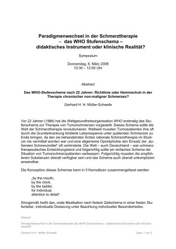 Das WHO-Stufenschema nach 22 Jahren Mueller-Schwefe