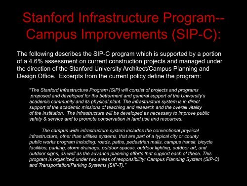 Stanford Infrastructure Program - Stanford University