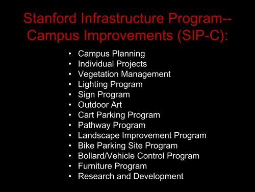 Stanford Infrastructure Program - Stanford University