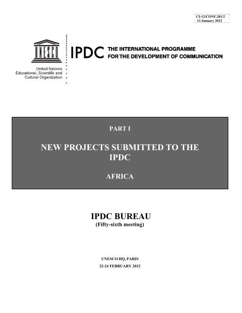 Projects submitted: Part I: Africa - Unesco