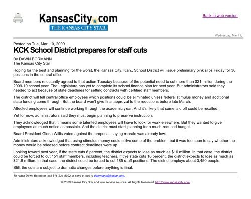 March 1 - Kansas City, Kansas Public Schools