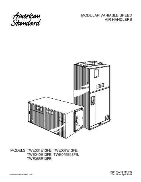 MODULAR VARIABLE SPEED AIR HANDLERS ... - Coastal Winair