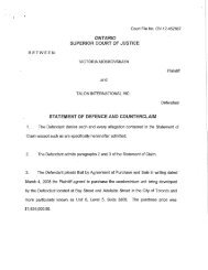 Statement of Defence and Counterclaim