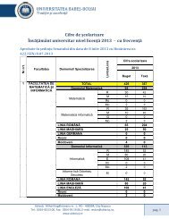 forma de învăţământ cu frecvenţă licenţă - Admitere UBB