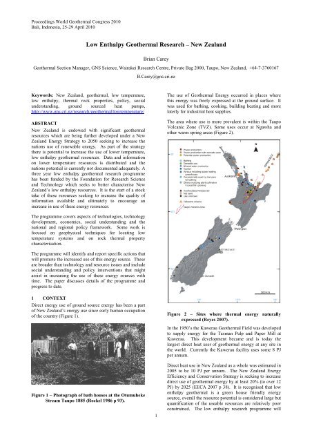 Low Enthalpy Geothermal Research â New Zealand - GNS Science