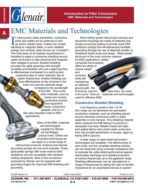 EMI/EMP Filter Connectors Catalog - Glenair, Inc.