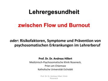 Lehrergesundheit zwischen Flow und Burnout oder