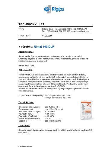 TL- Rimat 100 DLP - Rigips