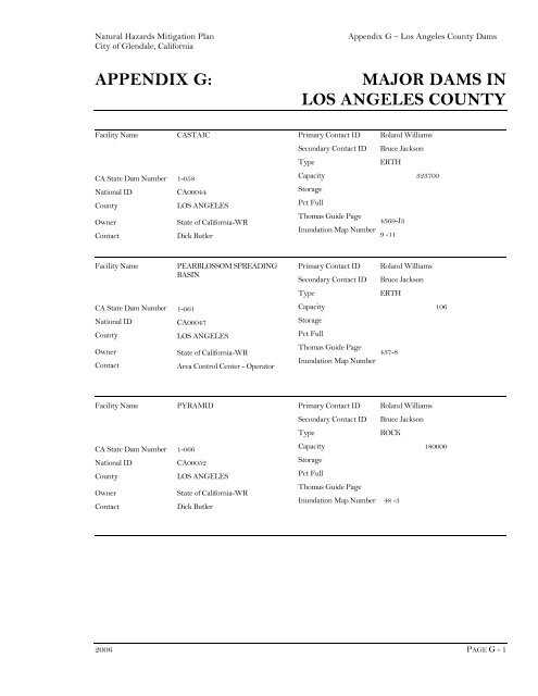 Glendale (PDF) - Hazard Mitigation Web Portal - State of California