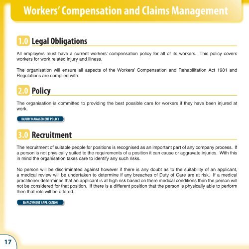 Occupational Safety & Health, Workers Compensation ... - IDEASWA