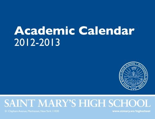 Academic Calendar 12-13 - St. Mary's Roman Catholic Church