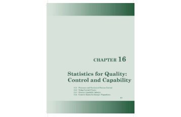 Chapter 16, Statistics for Quality: Control and Capability - WH Freeman