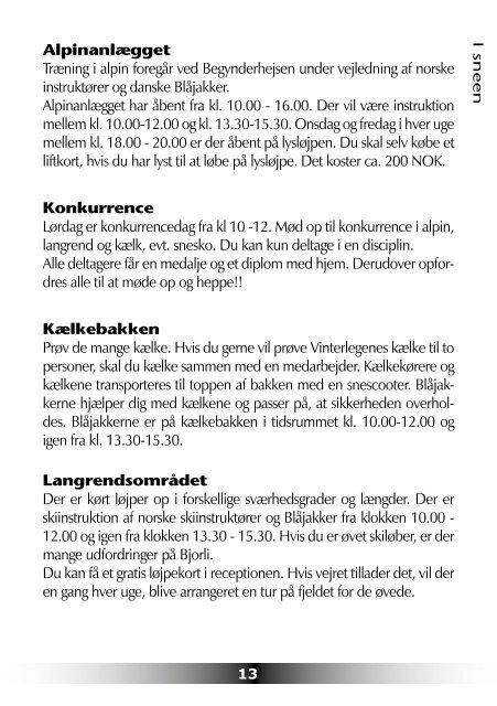 Program - Foreningen Vinterlege For UdviklingshÃ¦mmede