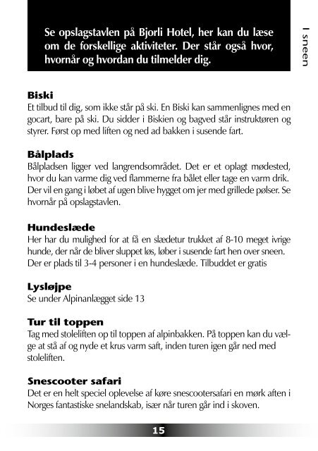 Program - Foreningen Vinterlege For UdviklingshÃ¦mmede