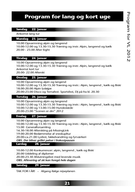 Program - Foreningen Vinterlege For UdviklingshÃ¦mmede