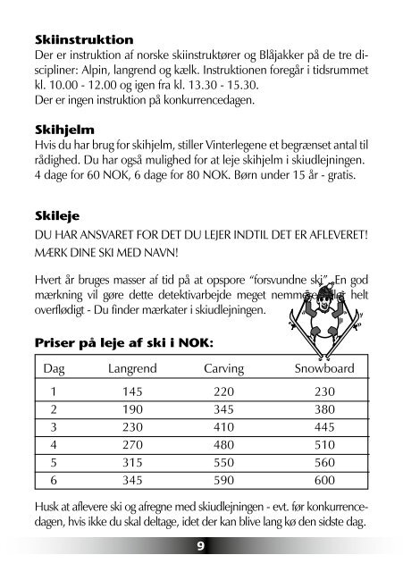 Program - Foreningen Vinterlege For UdviklingshÃ¦mmede