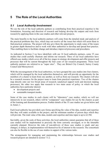 Section 5: The Role of the Local Authorities (PDF - 72KB)