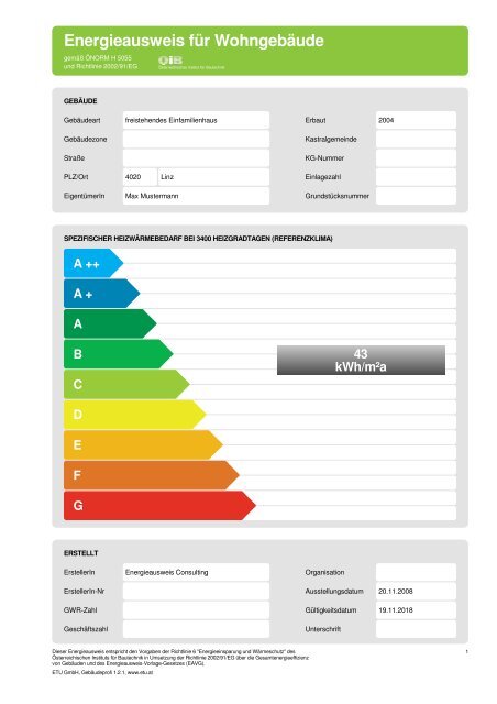 Energie: Ausweis oib richtlinie6 wg - Energieausweis Consulting