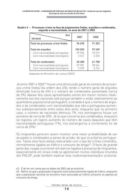 A EUROPA DO OUTRO â A IMIGRAÃÃO EM PORTUGAL NO ... - Acidi