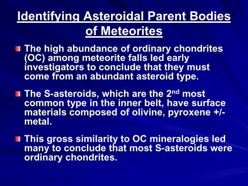 IDing Meteorite Parent Bodies