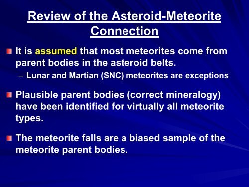 IDing Meteorite Parent Bodies