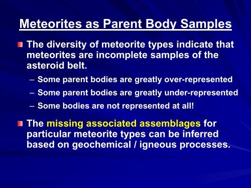 IDing Meteorite Parent Bodies