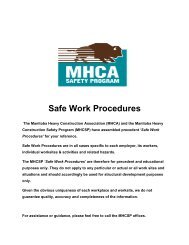 Safe Work Procedures - Manitoba Heavy Construction Association