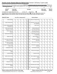 Positive Action Student Behavior Rating Scale (Version 5, 80 items ...