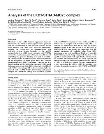 Analysis of the LKB1-STRAD-MO25 complex - Daan van Aalten ...