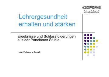 Dr. Uwe Schaarschmidt - Lehrergesundheit erhalten und stärken