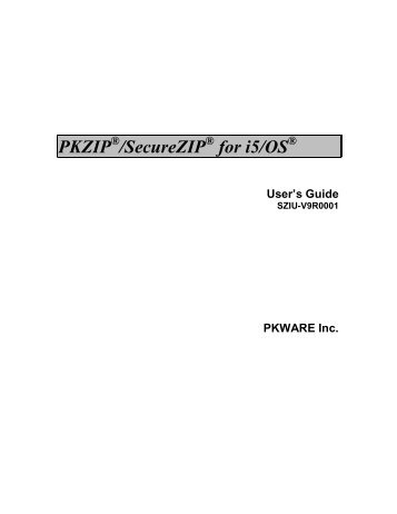 PKZIP/SecureZIP v9.0 User's Guide - PKWare