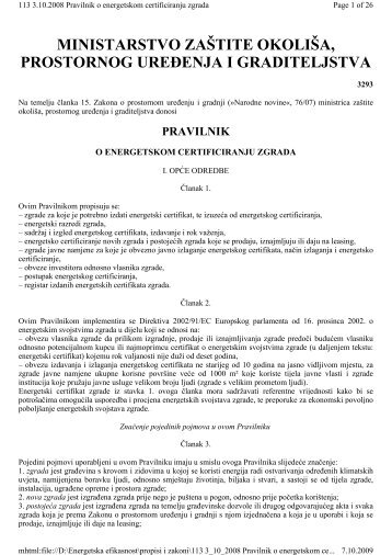 Pravilnik o energetskom certificiranju zgrada - ptmg.hr