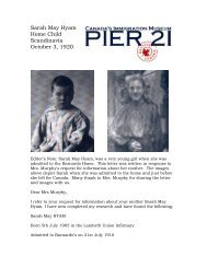 Home Child Sarah May Hyam - Pier 21