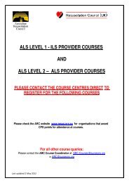 als provider courses - Australian Resuscitation Council