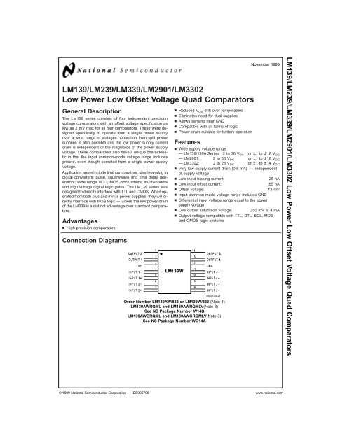 LM139/LM239/LM339/LM2901/LM3302 Low Power Low Offset ...